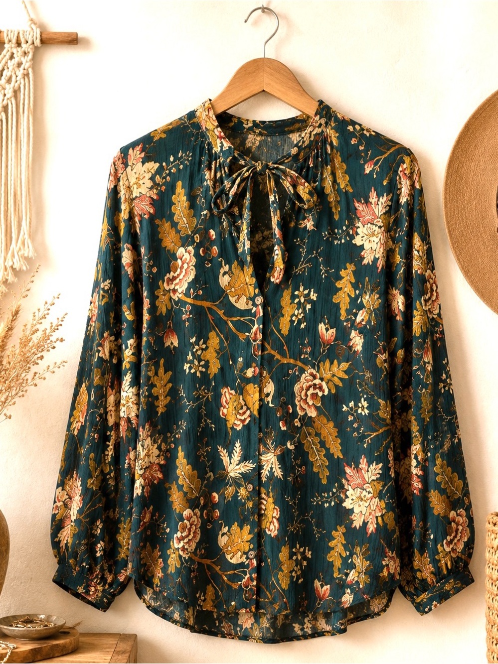 Anthropologie Pilcro Tavi Tie-Neck Buttondown Blouse - Picture 5 of 7